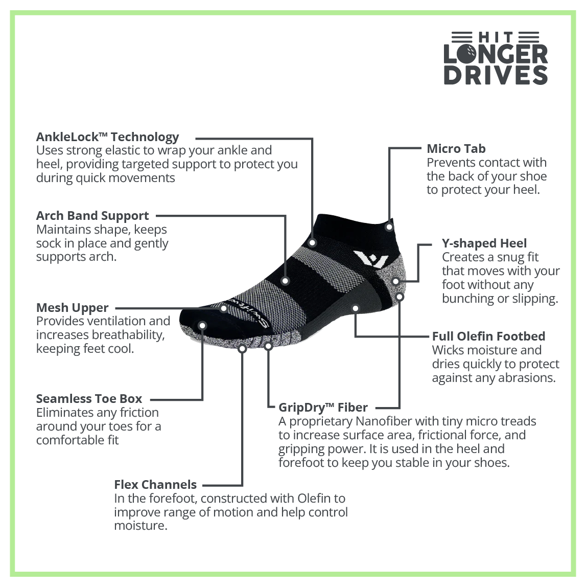 Golf Socks - Flite XT Zero Tab
