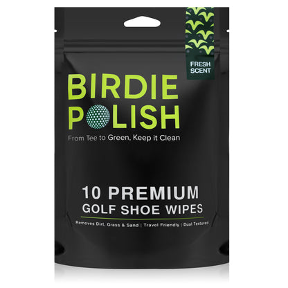 Birdie Polish Premium Golf Shoe Cleaning Wipes (10pk)