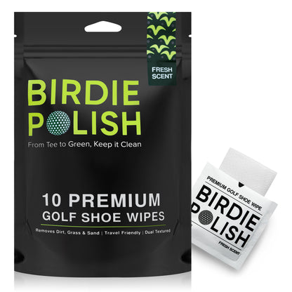 Birdie Polish Premium Golf Shoe Cleaning Wipes (10pk)