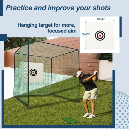 Golf Practice Hitting Cage W Metal Frame (Indoor/Outdoor)