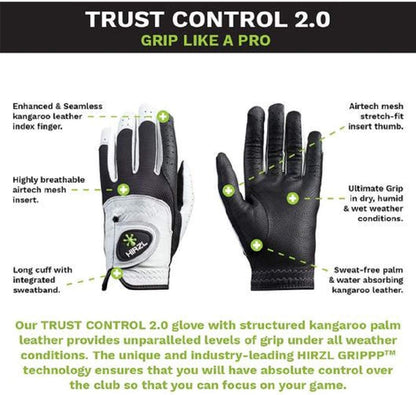 HIRZL Trust Control 2.0 - Golf Gloves - White / Black