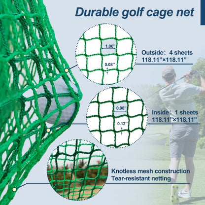 Golf Practice Hitting Cage W Metal Frame (Indoor/Outdoor)