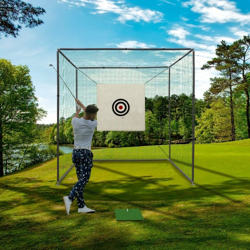 Golf Practice Hitting Cage W Metal Frame (Indoor/Outdoor)