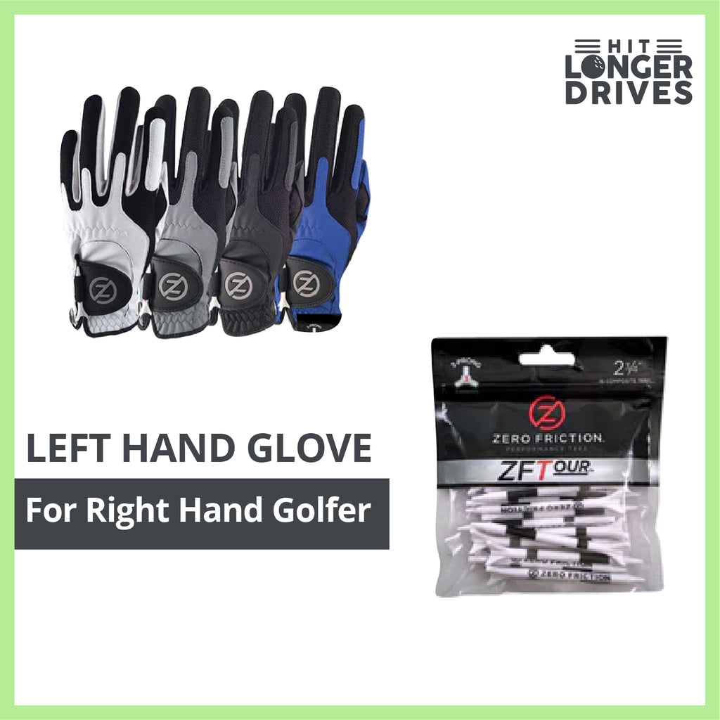 Zero Friction Men's Compression Golf Glove – 4 Pack + 16 White Tees