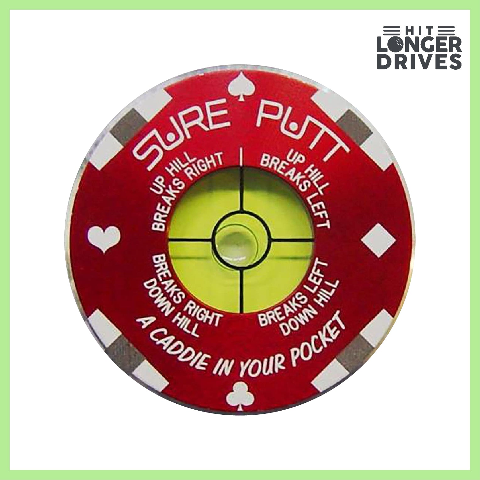 Sure Putt Pro Golf Green Reader - Red Poker Chip