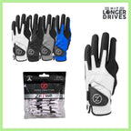 Zero Friction Men's Compression Golf Glove (4 Pack + 16 White Tees)
