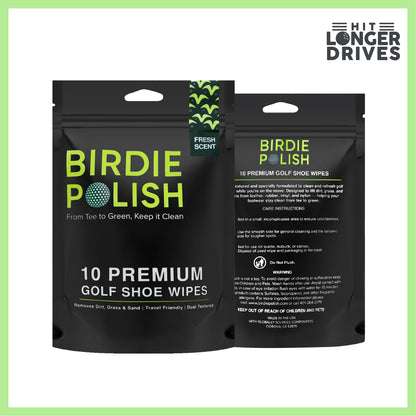 Birdie Polish Premium Golf Shoe Cleaning Wipes (10pk)
