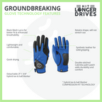 Zero Friction Men's Compression Golf Glove (4 Pack + 16 White Tees)