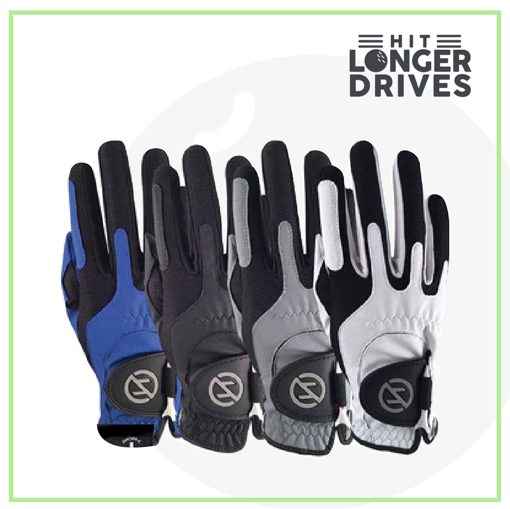 Zero Friction Men's Compression Golf Glove – 4 Pack + 16 White Tees