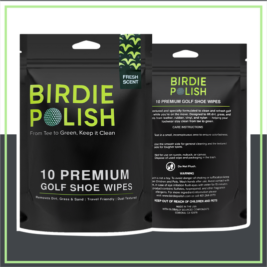 Birdie Polish Premium Golf Shoe Cleaning Wipes (10pk)