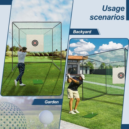 Golf Practice Hitting Cage W Metal Frame (Indoor/Outdoor)