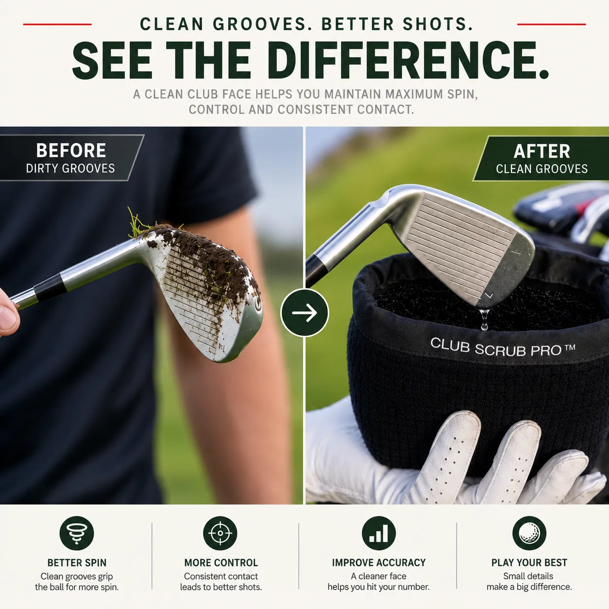 Club Scrub Pro™ Golf Club & Ball Cleaner