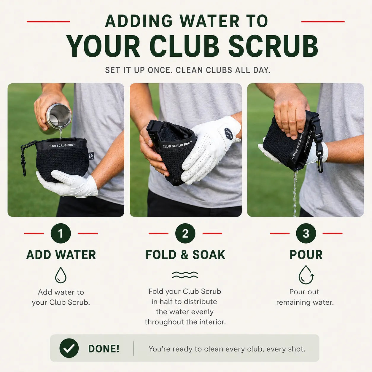 Club Scrub Pro™ Golf Club & Ball Cleaner