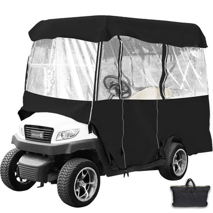 Golf Cart Enclosure, 4Person Golf Cart Cover 300D Waterproof Driving Enclosure With Transparent Windows