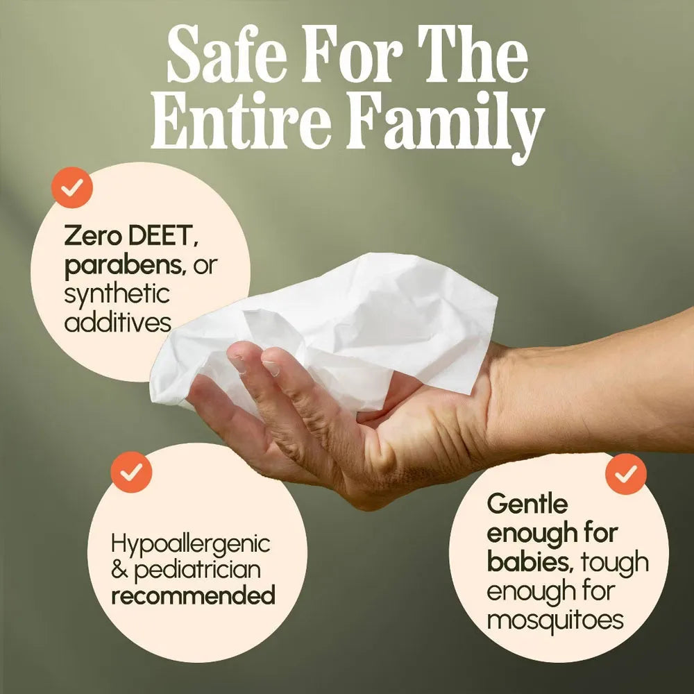 Luna Naturals Bug Repellent Wipes – 15 Individually Wrapped Wipes