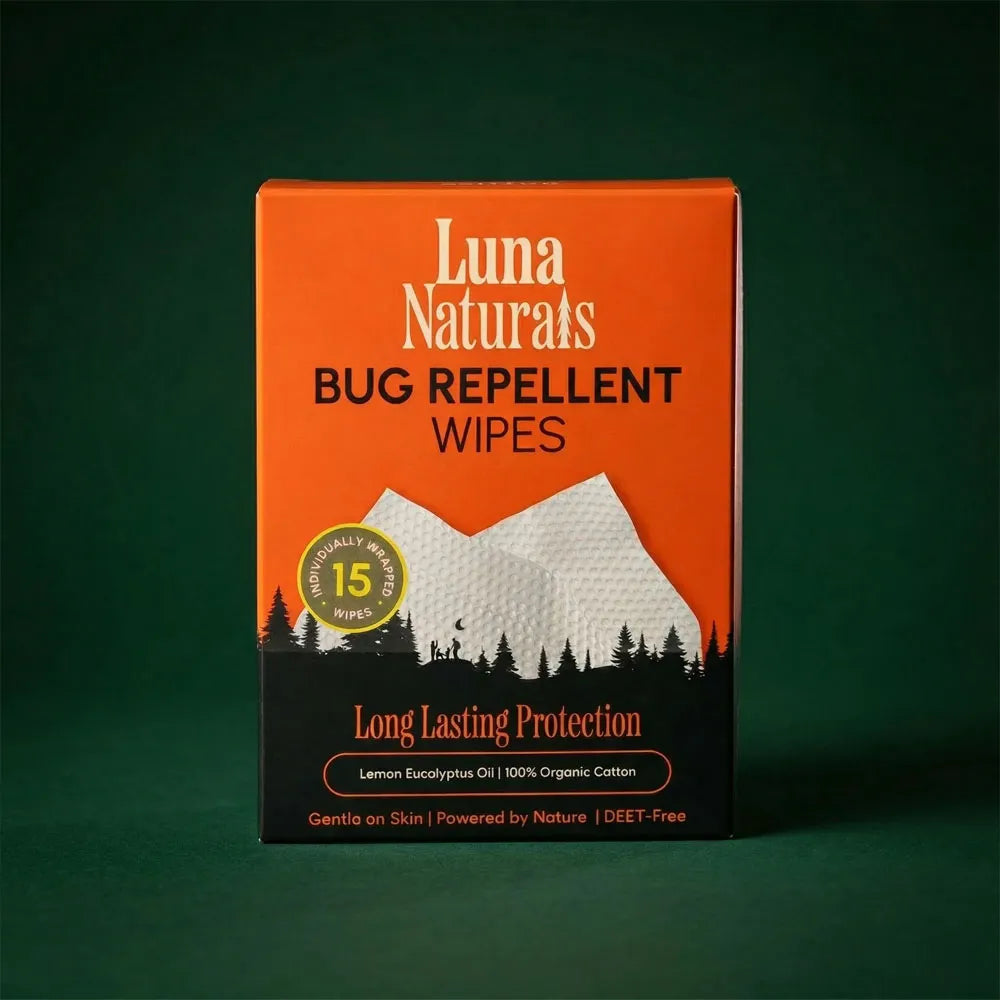 Luna Naturals Bug Repellent Wipes – 15 Individually Wrapped Wipes