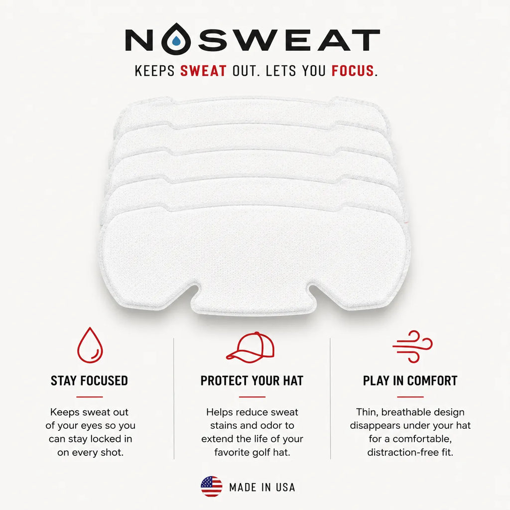 NoSweat® Golf Hat Liners | 6-Pack Sweat-Absorbing Hat Pads